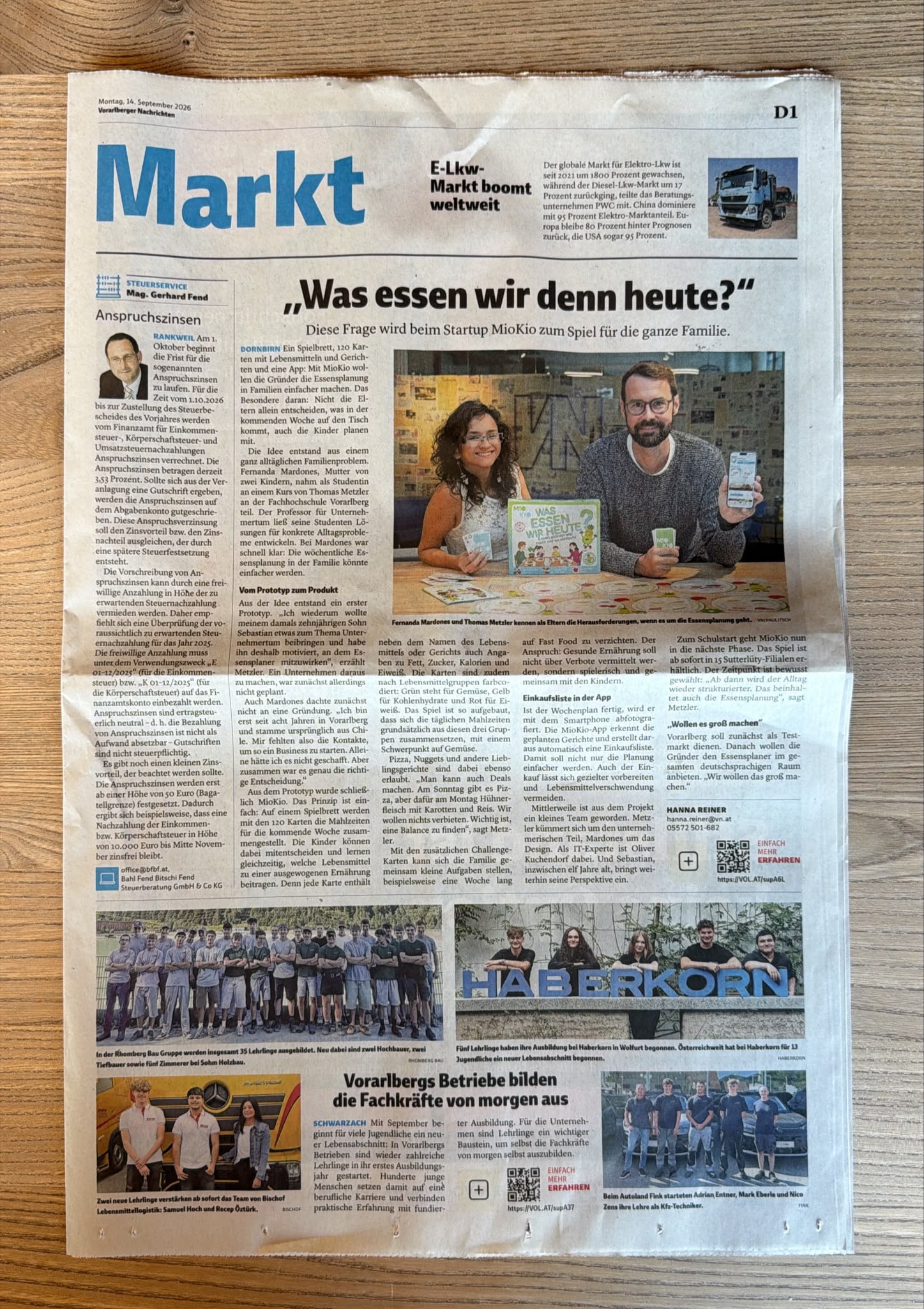 Vorarlberger Nachrichten MioKio Artikel Gesamtseite